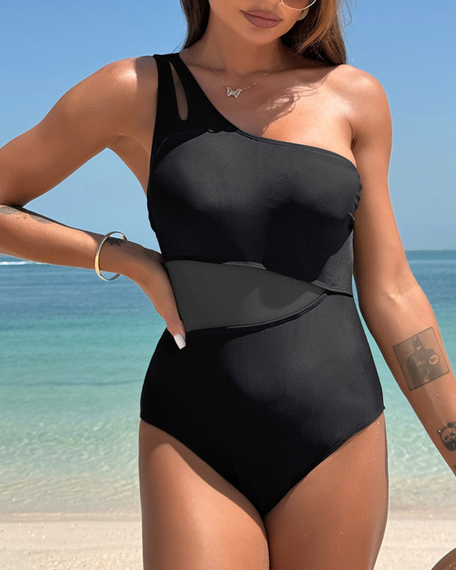 One-piece Swimsuit Women's One-shoulder Bikini Sports