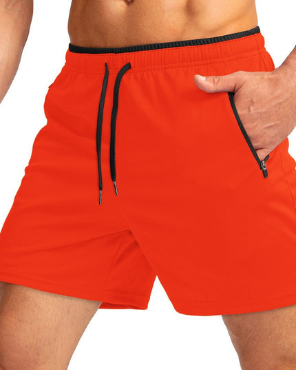 Men's Running Short Belt Zipper Pocket Quick-drying Gym Exercise Lightweight