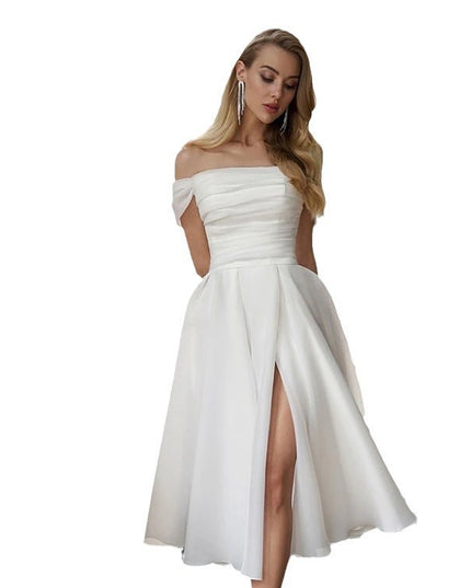 Split Dress Simple Western Style Mid Skirt