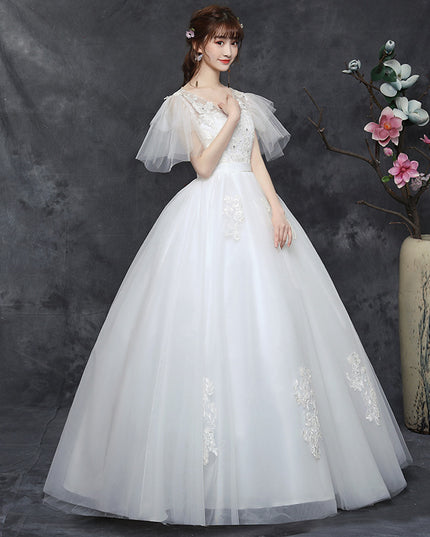 Large Size Wedding Dress Fat Bride Married Master Wedding Dress Was Thin And Simple Studio Covering Arms