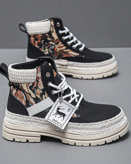 Men's Casual All-match Worker Boot High-top Shoes