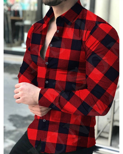 European And American Men's Long-sleeved Shirt Printing