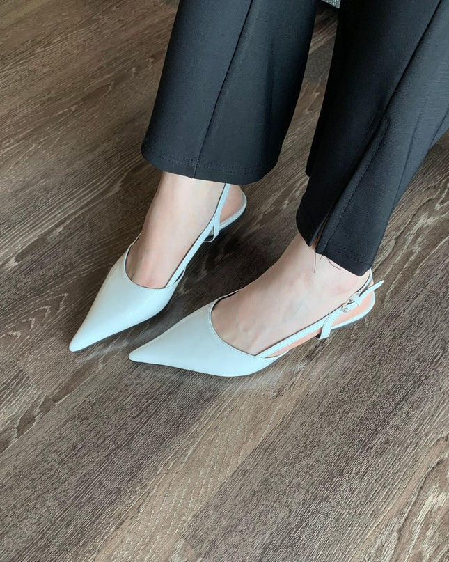 Closed Toe Sandals Women's Stiletto Heel Pointed Toe Low-cut Shoes
