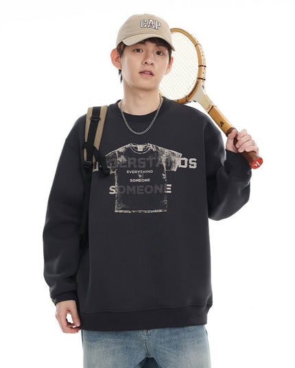 Design Sense Printed Crew Neck Sweatshirt Men