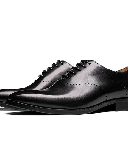 Summer Men's Cowhide Hand-polished Brock Carved Men's Shoes Business Suits Oxford Shoes