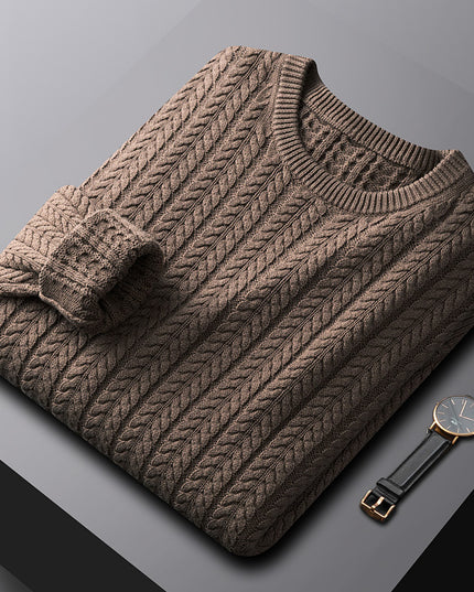 Sweater Men's Thick Cotton Solid Color With Fur