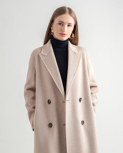 Women's Mid-length Woolen Wool Overcoat Coat