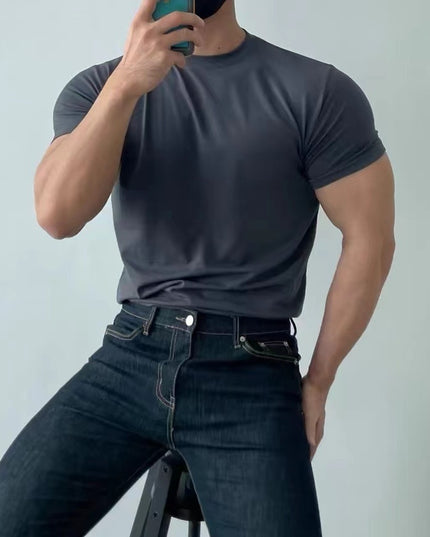 Slim Fit And Quick-drying Short-sleeved Slimming Bottoming Shirt All-matching Running