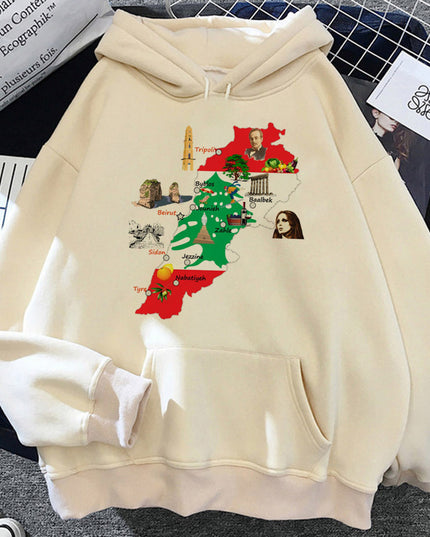 Lebanon Hoodie Clothes For Teens Soft Fabric
