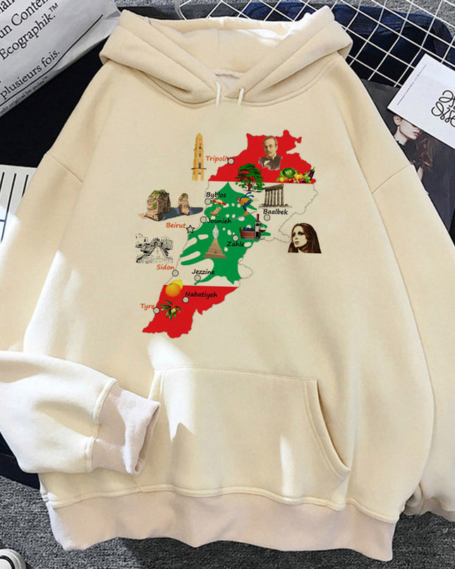 Lebanon Hoodie Clothes For Teens Soft Fabric