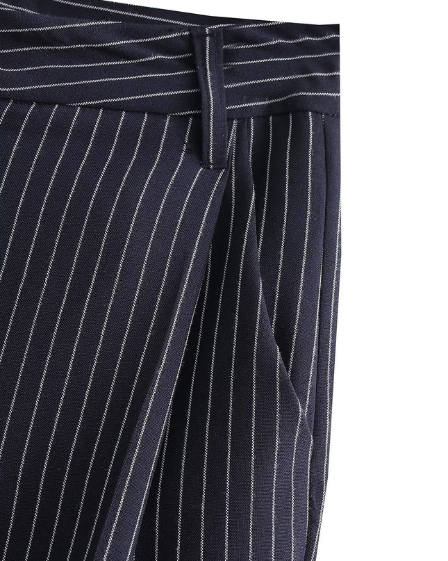 Striped Waist Slim Fit Casual Wide-leg Trousers