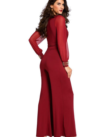 Fashion Personality Women's Rivet Straight Jumpsuit