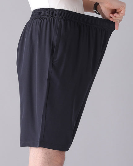 Solid Color Black Loose High Waist Comfort Breathable Middle-aged Breeches