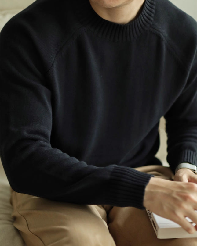 Long-staple Cotton Sweater Sweater Cotton Round Neck Pullover Retro Casual Sweater