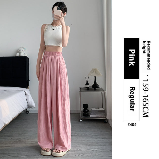 Loose Drape Casual Straight-leg Thin Ice Silk Wide-leg Pants