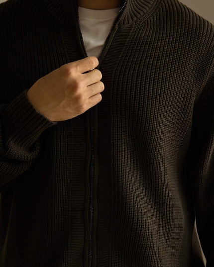 Anti-Pilling Heavy Zipper Coat Sweater Solid Color Sweater Thickened