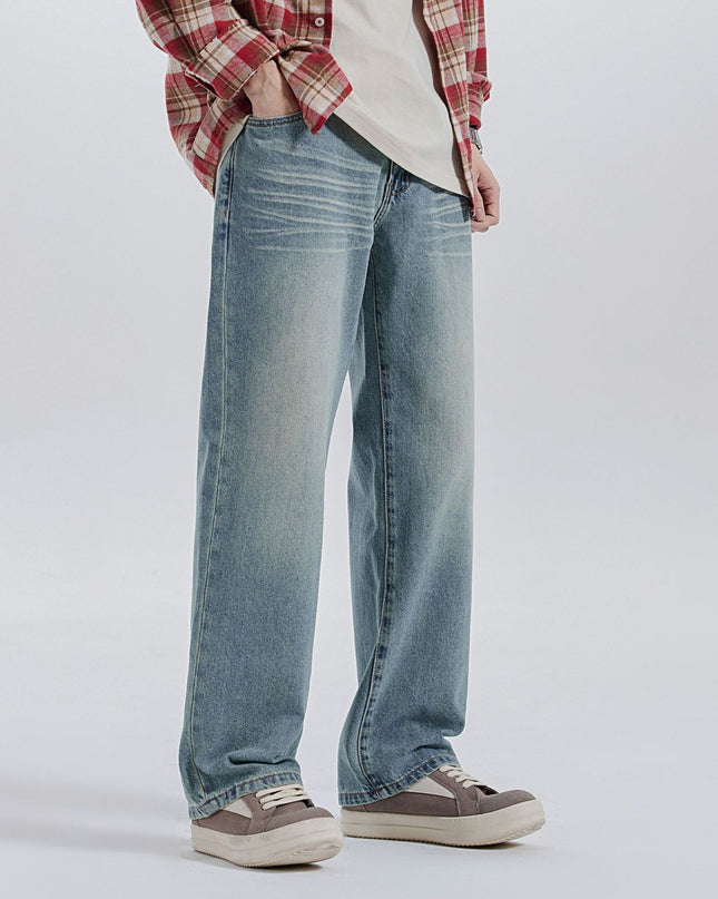 American All-match Jeans With Whiskers Men