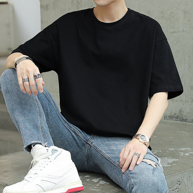 Men's Solid Color Short-sleeved T-shirt