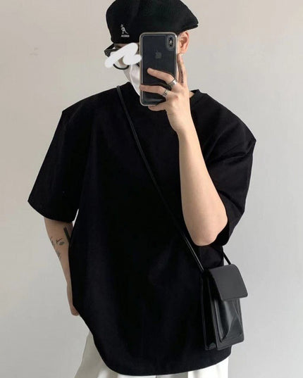 Loose Round Neck White Inner Half Sleeve Bottoming Shirt Top