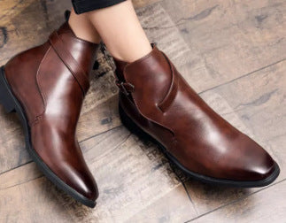 Men's Shoes Explosive Style Men's Boots Buckle Ankle Casual Men's Shoes