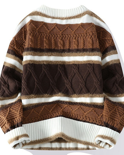 Round Neck Men's Casual Sweater – Soft Cotton Pullover for Autumn & Winter