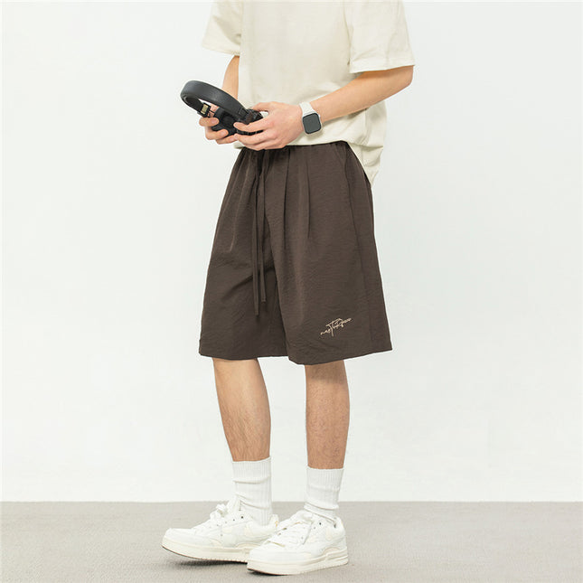Textured Pleated Casual Shorts