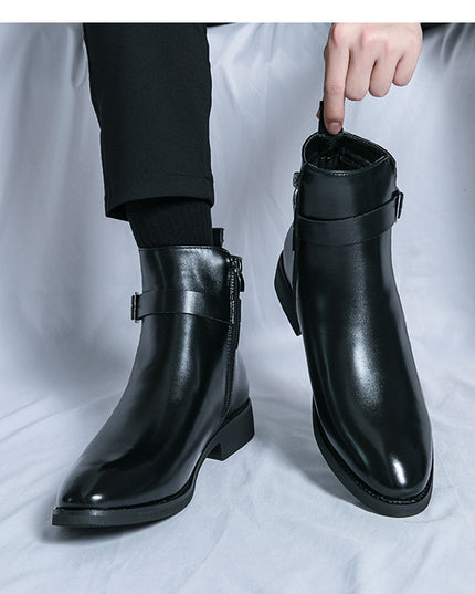 Plus Size Chelsea Boots Men's Fashion High-top Leather Shoes