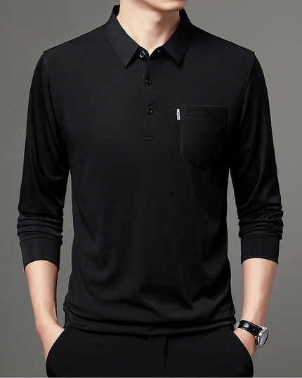 Lapel Real Pocket Long Sleeve Bottoming Shirt Men