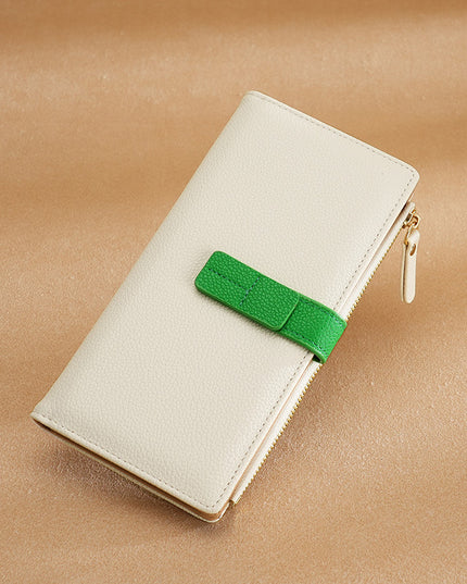 Long Multiple Card Slots Zipper Bag Buckle Korean Style High Sense Women's Wallet
