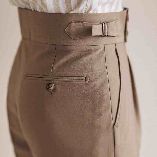 Casual High-waisted Men's Business Paris Button Straight Leg Neapolitan Sag Wear Pants