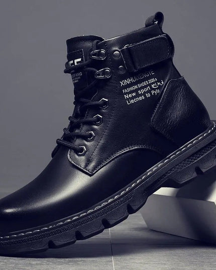 Men's New High Top Versatile Casual Leather Martin Boots