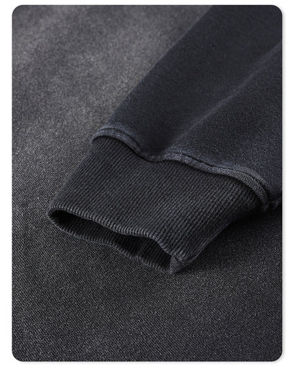 Washed Gradient Worn Hooded Sweater For Men