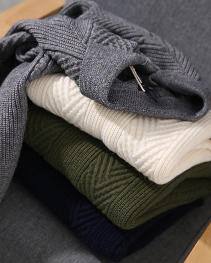 Fall Winter Polo Collar Pullover Sweater