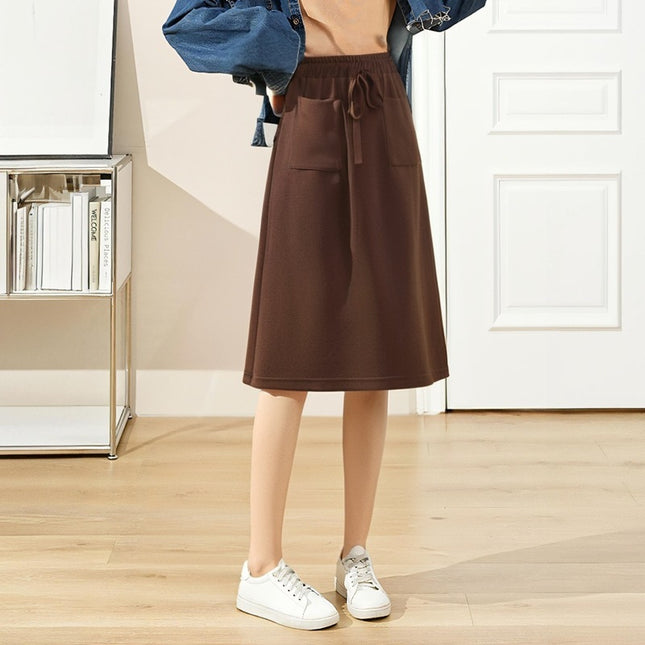 Elastic Waist Loose Slimming Autumn And Winter New Plus Size Women's Skirt