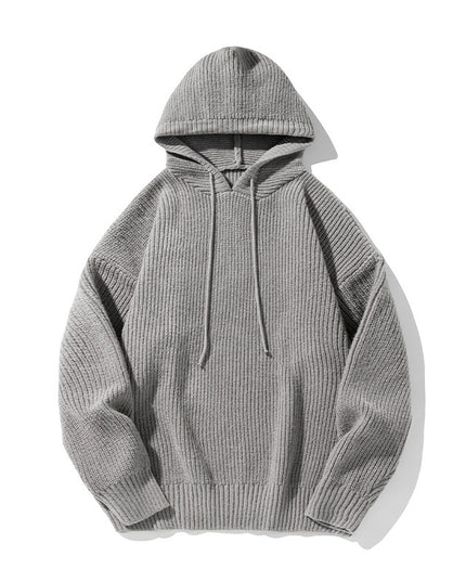 Japanese Loose Solid Color Hooded Sweater Idle Style Adjustable