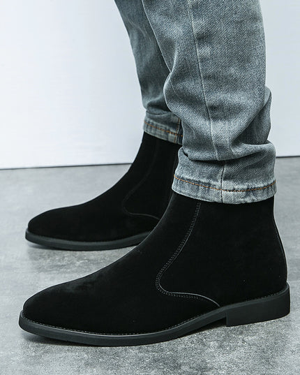 Suede Chelsea Men's British Trend Casual High Top Ankle Boots
