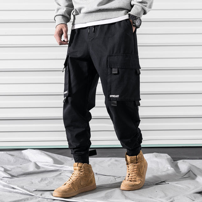 Multi-pocket handsome outdoor loose men's overalls
