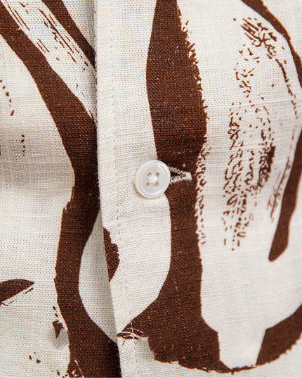 Linen Blended Breathable Draping Bow Tie Shirt