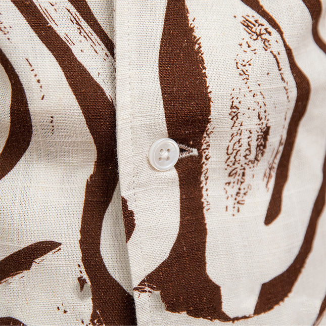 Linen Blended Breathable Draping Bow Tie Shirt