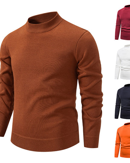 Sweater Men's Fleece-lined Thick Round Neck Sweater