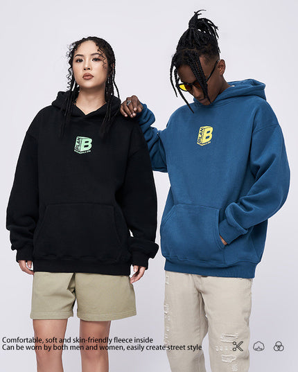 Fashion Printing Velvet Padded Hooded Sweatshirt