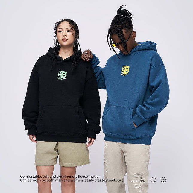 Fashion Printing Velvet Padded Hooded Sweatshirt