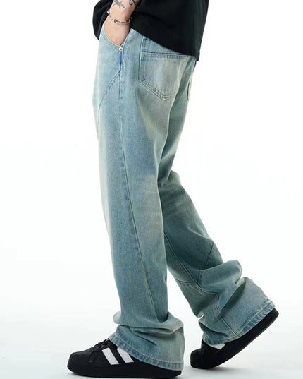 Washed Distressed Casual Jeans Straight Loose Thin Simple