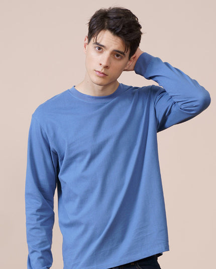 Men's Multicolor Round Neck Casual Couple Long Sleeve T-Shirt