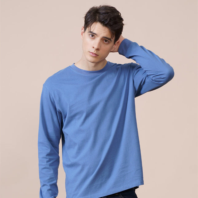 Men's Multicolor Round Neck Casual Couple Long Sleeve T-Shirt
