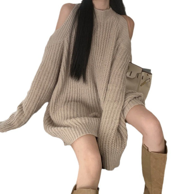 High-end Mock Neck Sweater Dress Women's Season Loose