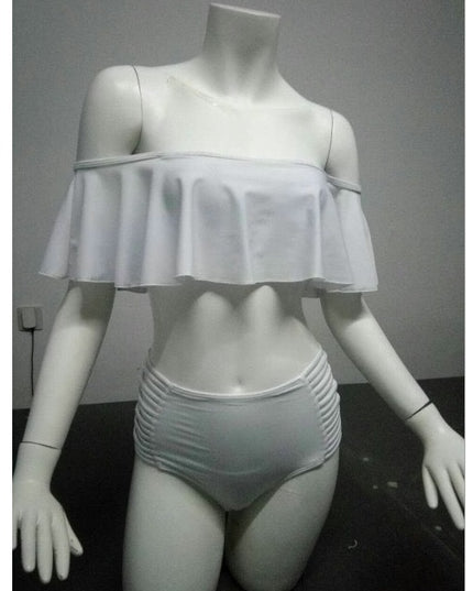 New High Waist One Shoulder Split Bikini Swimsuit Ladies Braided Swimsuit