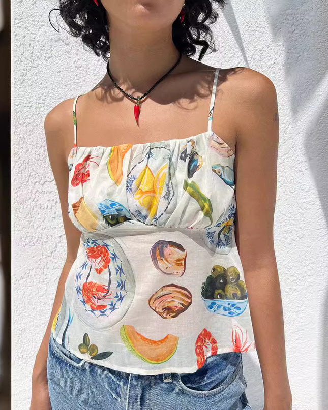 Contrast Color Sexy Backless Slim Fit Hot Girl Vest