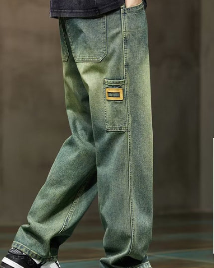 Vintage Jeans Men's High Street All-matching Straight Pants
