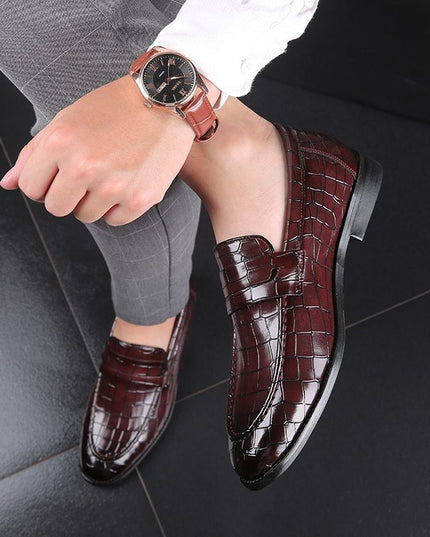Fashion Pattern Men's Set Foot Casual Leather Shoes